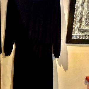 Fat Face Navy Blue knit  Long-Sleeve Midi Dress